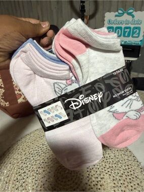 🛑10pairs Disney No-Show Socks Pack - Pink, White, Light Blue